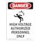 Signmission Safety Sign, OSHA Danger, 14" Height, Portrait High Voltage, Portrait OS-DS-D-1014-V-1919 - alternate 1